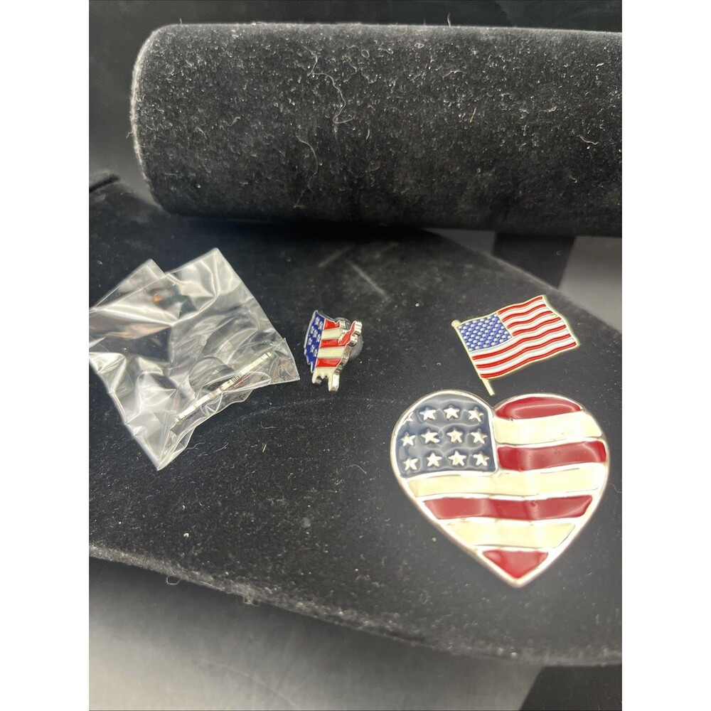 Vintage Patriotic Pin Lot USA Flag Eagle  USA Brooches